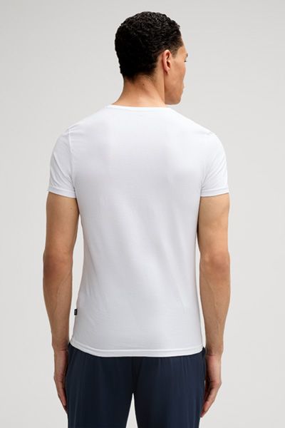 JOOP! Weißes Rundhals Stretch Baumwoll T-Shirt Slim Fit