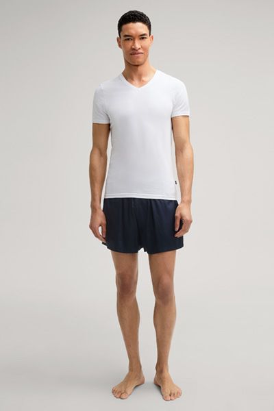 JOOP! Weißes Rundhals Stretch Baumwoll T-Shirt Slim Fit