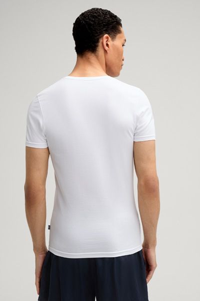 JOOP! Weißes Rundhals Stretch Baumwoll T-Shirt Slim Fit