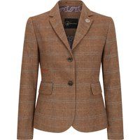 Damen Tweed Fischgrätenmuster Blazer