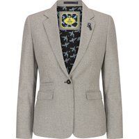 Taillierter Tweed-Blazer mit gemustertem Futter
