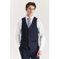 Marineblaue Anzugweste im Prince-of-Wales-Stil