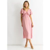Errötetes Metallic-Folien-Midikleid