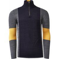Herren Colorblock Strickpullover mit Reißverschluss