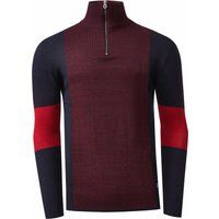 Herren Colorblock Strickpullover mit Reißverschluss