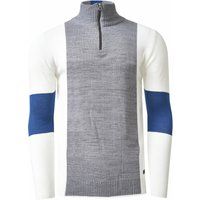 Herren Colorblock Strickpullover mit Reißverschluss