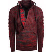 Strukturierter Strick Halb-Zip Pullover