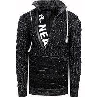 Strukturierter Strick Halb-Zip Pullover