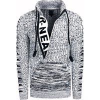 Strukturierter Strick Halb-Zip Pullover