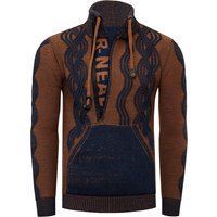 Kontrast Design Halb-Zip Pullover