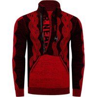 Kontrast Design Halb-Zip Pullover