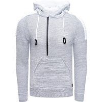 Strickhoodie mit halbem Reißverschluss und Akzenten