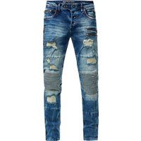 Zerrissene Slim Fit Moto Jeans