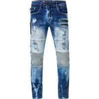 Zerrissene Slim Fit Moto Jeans
