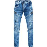 Schmale Distressed Biker Jeans