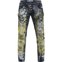 Schmale Distressed Biker Jeans