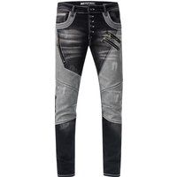 Slim Fit Jeans im Moto-Stil