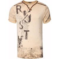 Herren V-Ausschnitt T-Shirt mit Grafikdruck