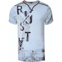Herren V-Ausschnitt T-Shirt mit Grafikdruck