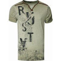 Herren V-Ausschnitt T-Shirt mit Grafikdruck