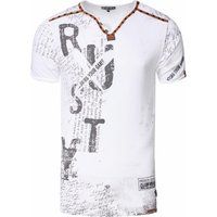 Herren V-Ausschnitt T-Shirt mit Grafikdruck