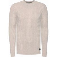 Herren Slim Fit Zopfmuster Strickpullover