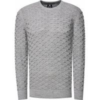 Gestrickter Rundhals-Pullover mit Textur