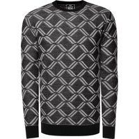 Geometrischer Strickpullover mit Rundhalsausschnitt