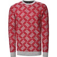 Geometrischer Strickpullover mit Rundhalsausschnitt