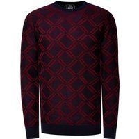 Geometrischer Strickpullover mit Rundhalsausschnitt