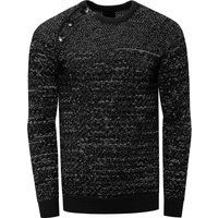Strukturierter Strickpullover mit Schulterknöpfen