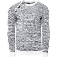 Strukturierter Strickpullover mit Schulterknöpfen