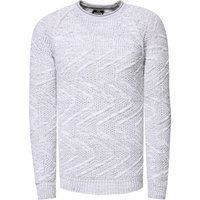 Strickpullover mit Struktur und Rundhalsausschnitt