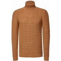 Texturierter Strick-Rollkragenpullover