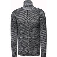Texturierter Strick-Rollkragenpullover