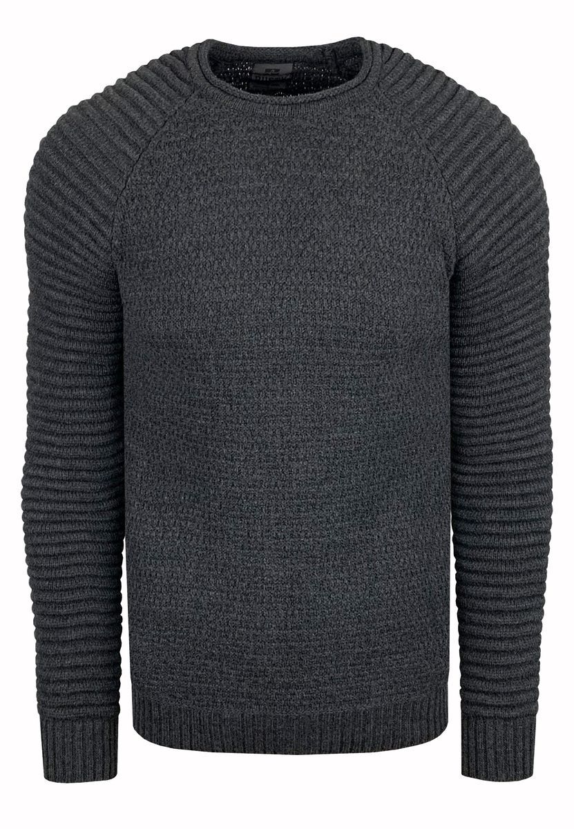 Strukturierter Strickpullover mit Rundhalsausschnitt