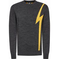 Grafik-Pullover mit Blitzmuster und Rundhalsausschnitt