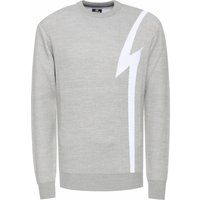 Grafik-Pullover mit Blitzmuster und Rundhalsausschnitt