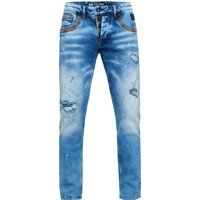 Stone-Washed Straight Fit Jeans