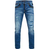 Stone-Washed Straight Fit Jeans