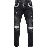 Stone-Washed Straight Fit Jeans