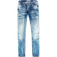 Distressed Regular-Fit Jeans aus Denim