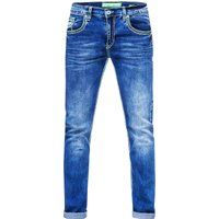 Herren Regular Fit Blaue Jeans
