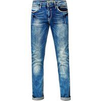 Blaue Jeans im Used-Look, Regular Fit