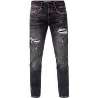 Destroyed Regular Fit Stretch Jeans