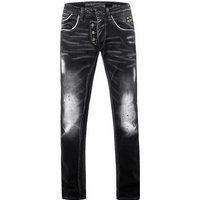 Used-Look Schwarze Jeanshose aus Denim