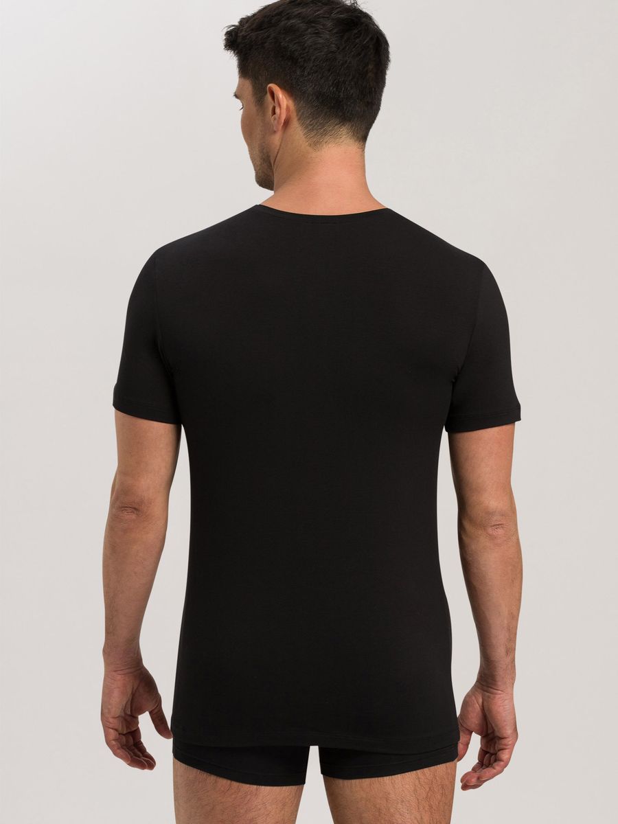 Klassisches V-Ausschnitt Baumwoll-T-Shirt