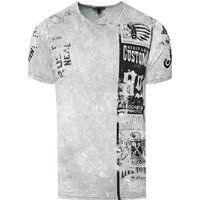 T-Shirt mit Grafikprint und Biker-Waschung