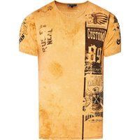 T-Shirt mit Grafikprint und Biker-Waschung