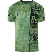 T-Shirt mit Grafikprint und Biker-Waschung